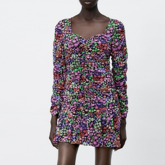 3/$30 NWT ZARA floral print draped dress - Picture 1 of 1
